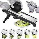 Mandolin Slicer, MILcea Vegetable Slicer Mandoline Cutter Potato Onion Fruit Chopper Slicer Julienne Adjustable Blade from Pa