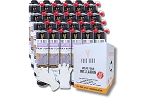 Vega Bond Single Component, Self Expanding, Purplecoat Closed Cell Insulation Spray Foam 29 oz w/ 5.66 R-Value, Acoustic Spray, Total of 480 BF Coverage at 1 inch Thickness (24 Pack)