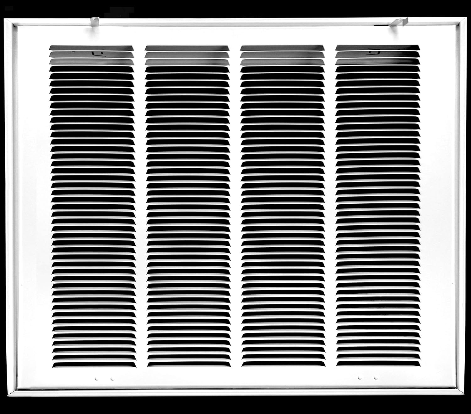 22" X 22" Steel Return Air Filter Grille for 1" Filter - Fixed Hinged - Ceiling Recommended - HVAC Duct Cover - Flat" Stamped Face - White [Outer Dimensions: 24.5 X 23.75]