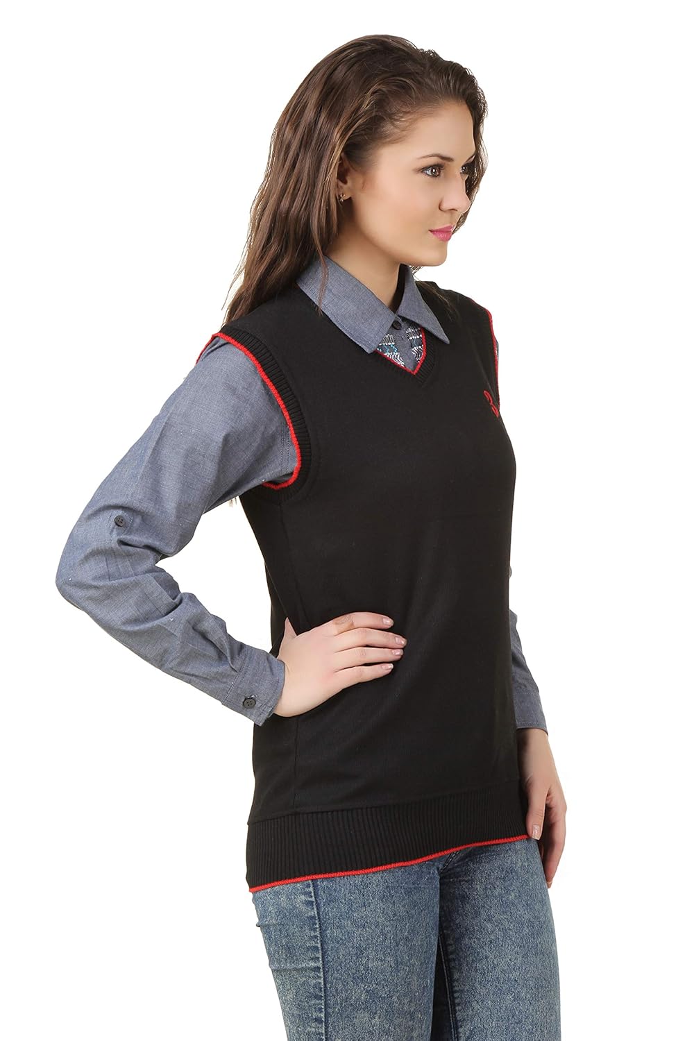 eprilla women's woollen blend black sweater