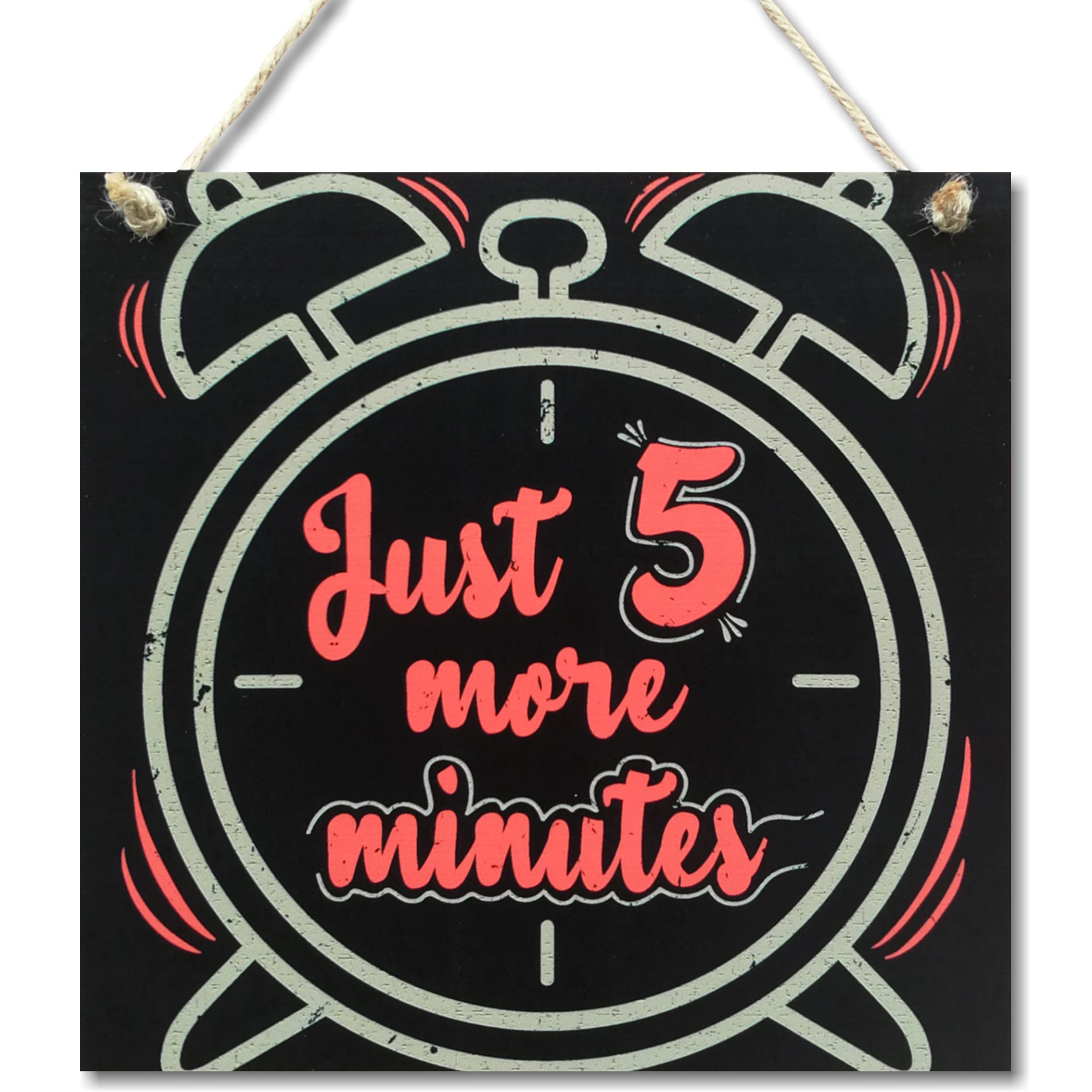CARISPIBET Just 5 more minutes Home signs bedroom decoration signs gamer sign door sign 8" x 8"