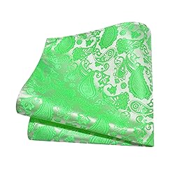 GUSLESON Mens Lime Green Tie for Wedding Silk
