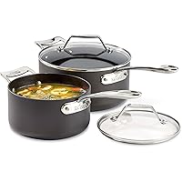 All-Clad Essentials Nonstick Saucepan set, 4-Piece, Grey