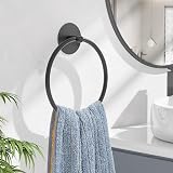 Susswiff Matte Black SUS304 Towel Ring Wall Mounted view 7