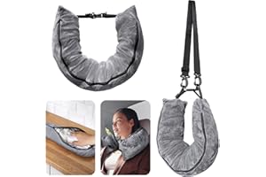 Eppyyo Stuffable Travel Pillow for Extra Luggage, Velvet Travel Neck Pillow Storage Bag with Adjustable Neck Size, Fits About 6 T-Shirts Travel Essentials Multifunctional Sleeping Rest Cushion