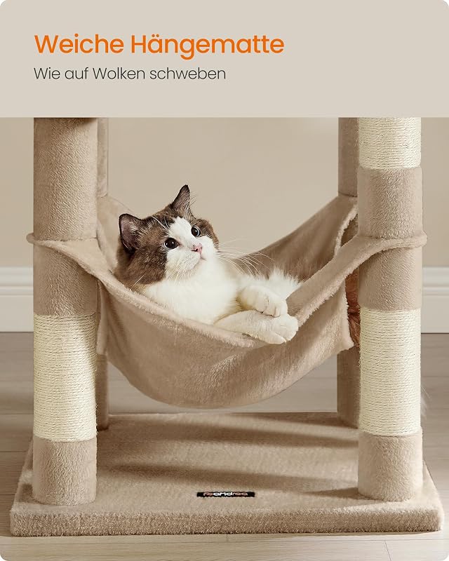 Kratzbaum, 137,7 cm hoch, mehrstöckiges Katzenhaus