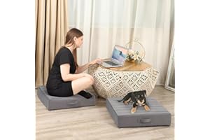 LOVMOC 22 inches Large Floor Cushions for Adults, 2 Pack Square Meditation Floor Pillow, Thick Memory Foam Seat Cushions for Yoga, Living Room, Sofa, Tatami, Grey