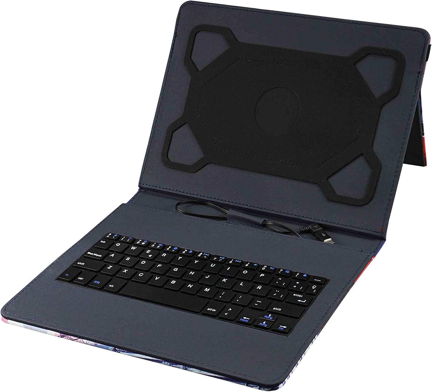 Subblim Case for Tablet with Micro USB Keyboard Spanish Keyboard, from 10.1 inches to 11 inches, Magnetic Closure, USB C