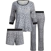 Lucky Brand Women's 3-Piece Pajama Set - Tee, Short, And Pant In Soft Rayon & Polyester Blend - View #12