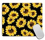 Mouse Pad Sunflower Black Background Design