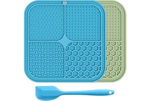 MIXCOOL 2 Pack Large Lick Mat for Dogs and Cats,Licking Mats with Suction Cups,Slow Feeder Licking Pad for Boredom and Anxiety Reduction,Perfect for Bathing,Grooming and Training,8.5"×8.5"