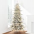 Best Choice Products Lighted Aspen Christmas Tree, 6ft Flocked Artifical Noble Fir, Pre-Lit White & Multicolored LED Lights Premium Holiday Décor