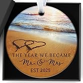 Wedding Gifts Engagement Gifts for Couples 2025 Bridal Shower Gift Mr and Mrs First Christmas Married Ornament 2025 Just Married Gift for Newlywed Couple Bride Her Women Friends(2)