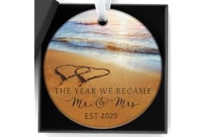 ZEPTRIX Wedding Gifts Engagement Gifts for Couples 2025 Bridal Shower Gift Mr and Mrs First Christmas Married Ornament 2025 Just Married Gift for Newlywed Couple Bride Her Women Friends(2)