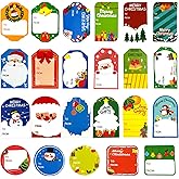 Christmas Stickers Labels, 108Pcs Christmas Tags Labels Christmas Name Gift Label Self-Adhesive Stickers Xmas Gift Tag for Christmas Presents