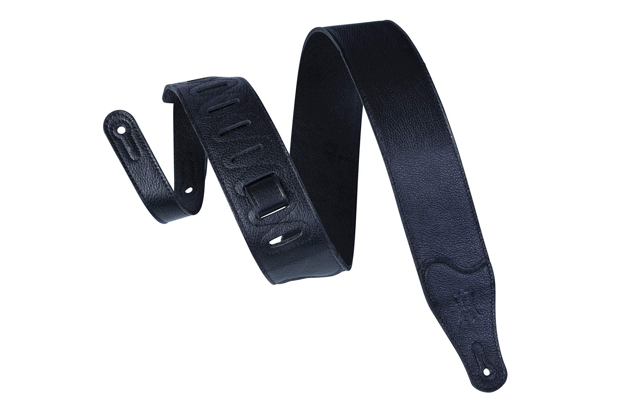 Levy's M26BL‐BLK 2.5-inch Leather Guitar Strap ‐ Black