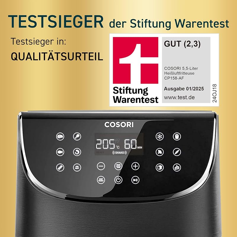 Airfryer, mit Shake-Reminder, 11-in-1 5,5L Heißluftfritteuse