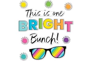 CARSON DELLOSA EDUCATION Carson Dellosa Kind Vibes Bulletin Board Set—This Is One Bright Bunch Motivational Header with Sunglasses and Sun Cutouts, Bulletin Board Decor (39 pc)