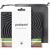 Pushpeel Sensory Activity Board: Silicone Fidget Toy for Calming, Stress, Anxiety, ADHD & Autism | Silent, No Mess | Kids 3+ & Adults | Includes Portable Travel Bag & 11 Strings (Granite)