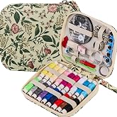 Arts Craft Printing Travel Small Sewing Kit | Small Basic Sewing Kit for Adults,Emergency,Beginners Sewing Supplies with 18 Sewing Thread Set