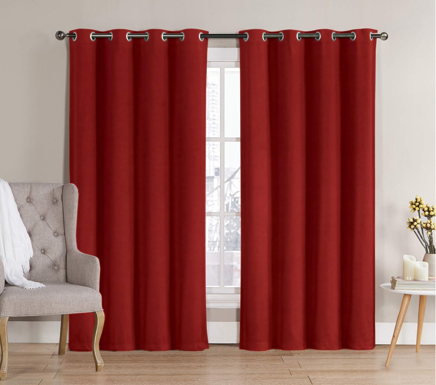Best red and yellow insulated living room curtains