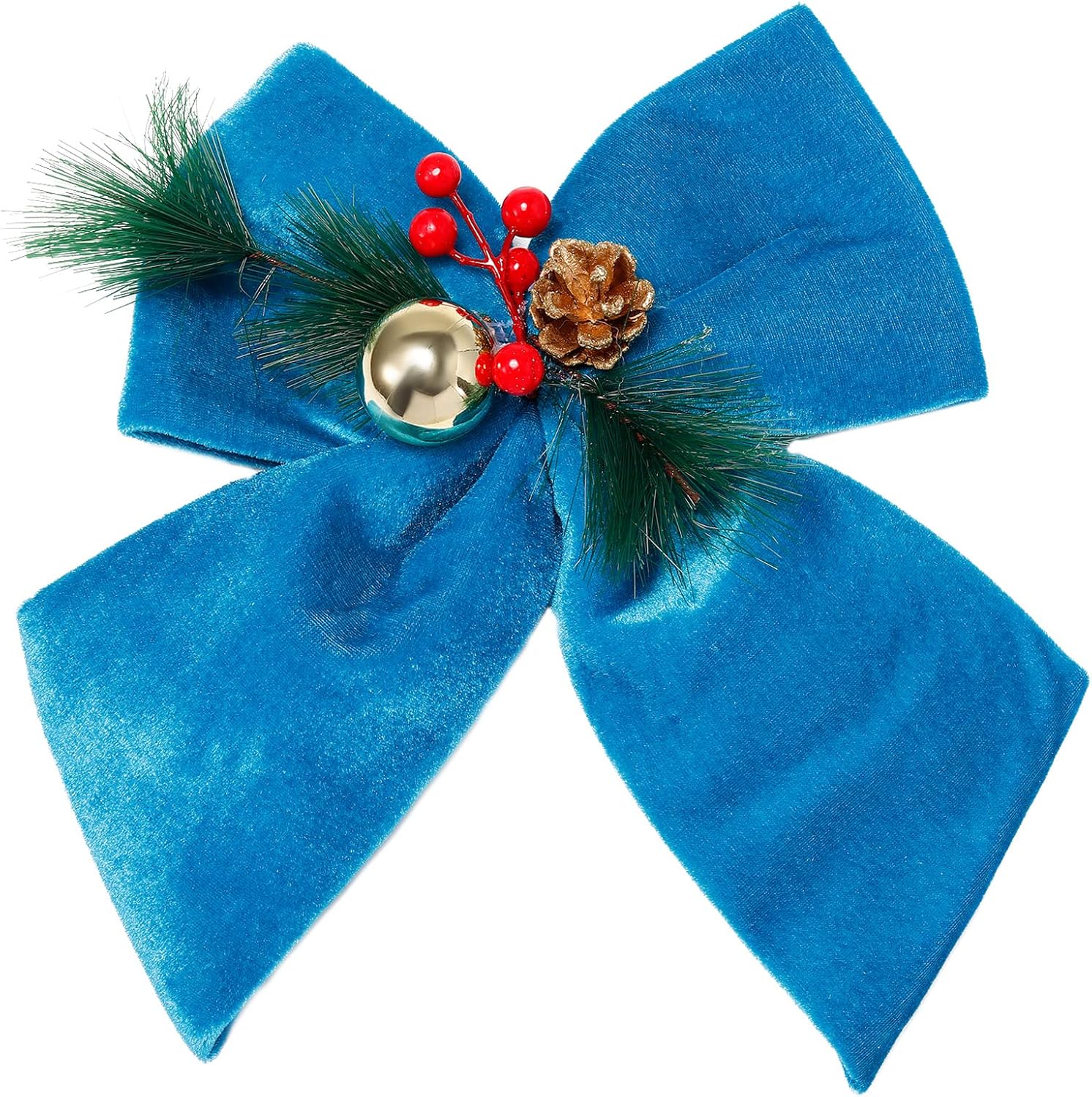 Bows & Ribbons - allgala Christmas Decorative Velvet Bows for Wreath Garland Christmas Tree-2 Pack-10 (20x25cm)-Blue-XBW92206