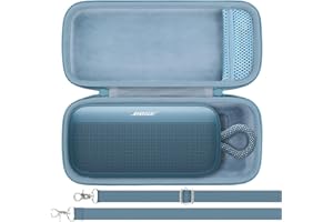 khanka for Bose SoundLink Plus Portable Speaker Hard Protective Case, Travel Carrying Case with Shoulder Strap, Case Only (Blue)