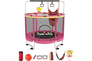 BLINWORLD Fitness Trampoline for Adults - 40"/48" 330 LBS Foldable Rebounder with Adjustable Foam Handle, Quiet Indoor Mini Workout Trampoline