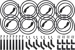 ICT Billet 5ft Universal Spark Plug Wire Set - LS LT Remote Coil Spiral Core Straight 90 135 Boots Compatible with LS1 LM7 LR