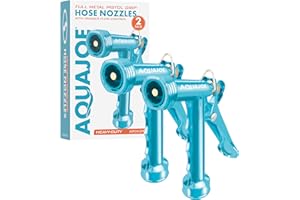 Aqua Joe AJPGN-2PK Full Metal Pistol Grip Hose Nozzle, 2-Pack, Blue