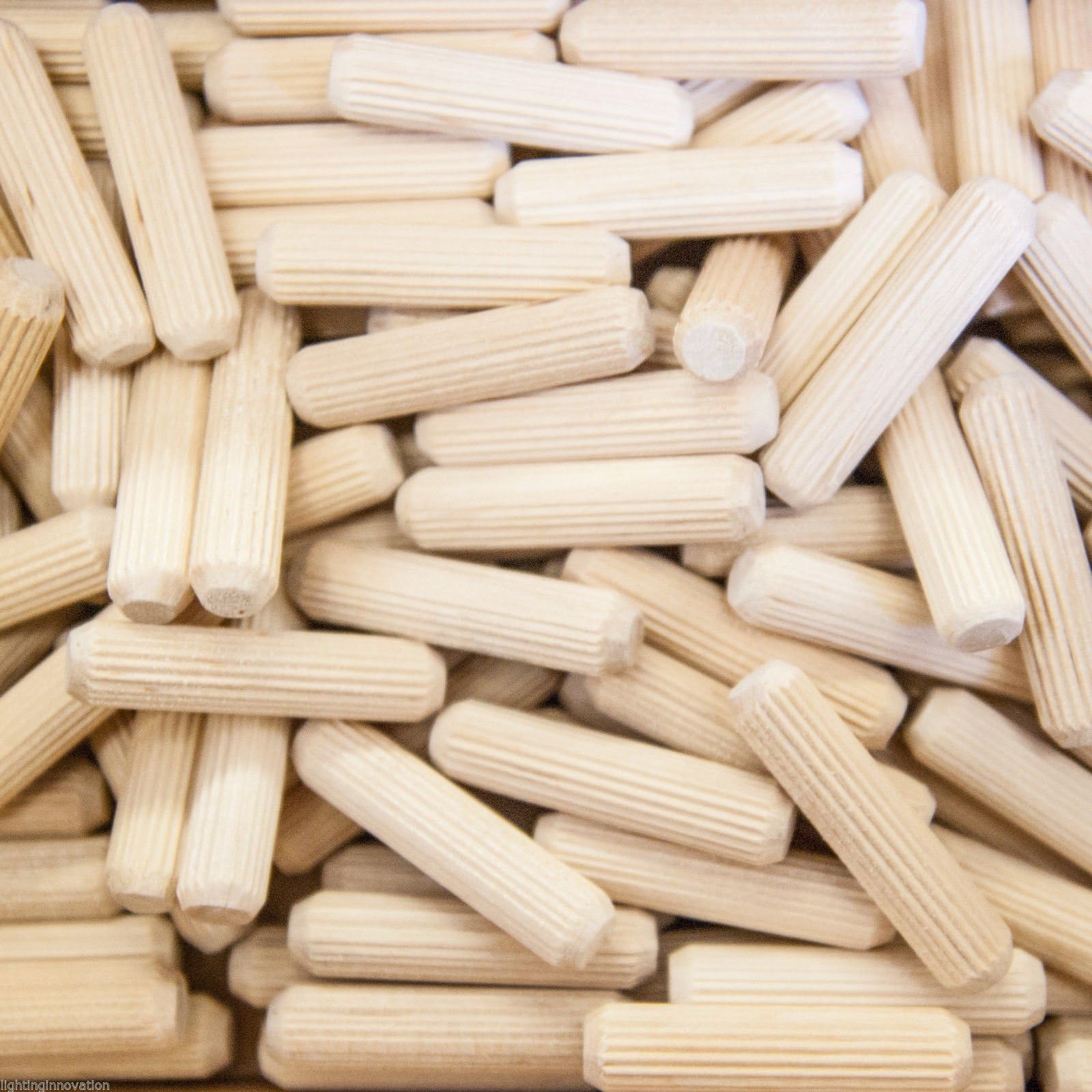 8mm x 35mm HARDWOOD DOWELS GROOVED FLUTED PIN WOODEN WOOD BEECH DOWEL CERTIFIED (10)