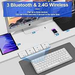 YORUNOHOSHI 2.4G Wireless Keyboard, Ultra Slim Dual