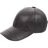 Zessano Genuine Leather Unisex Baseball Cap - 100% Sheep Leather Mens and Womens Baseball Cap with Adjustable Back Strap