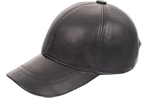 Zessano Genuine Leather Unisex Baseball Cap - 100% Sheep Leather Mens and Womens Baseball Cap with Adjustable Back Strap