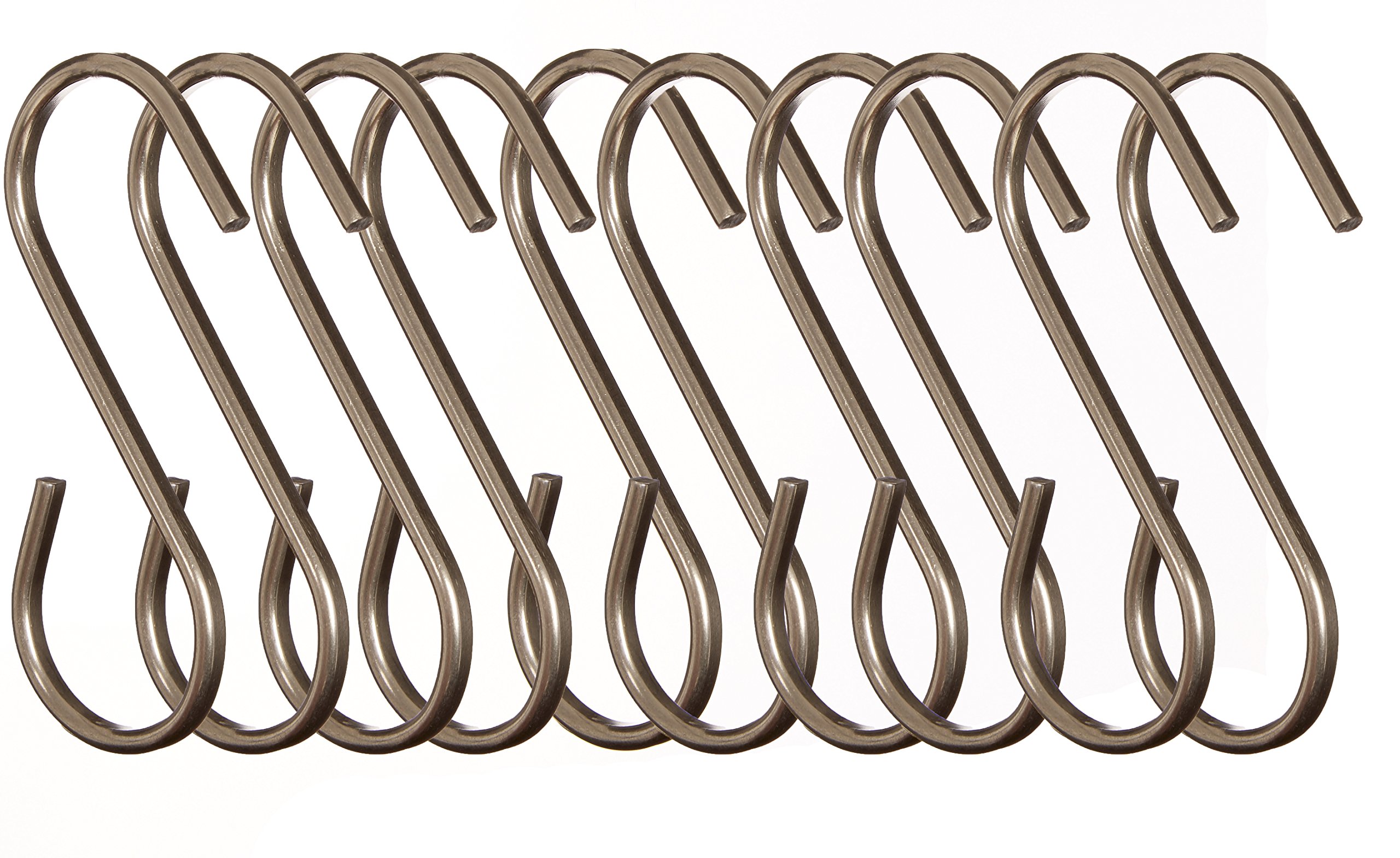 Premier Housewares 507212 Set of 10 Sorello Hanging Hooks, Iron, Bronze, 1 x 5 x 8 cm