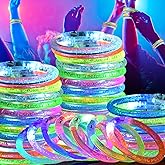 JanFeel LED Light Up Bracelets for Kids & Adults, 50 Pcs Glow in the Dark Party Favors, Rave & Concert Accessories – Bulk Glow Stick Bracelets for Halloween, Birthdays, Mardi Gras, Festivals