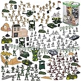 300 Piece Military Toys Plastic Army Men for Boys - Army Figures Set with Tanks, Planes, Flags, Accessories