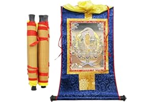 Legou Tantric Tibetan Buddhism Thangka Painting Wall Hanging,Manjushri(Buddha of Wisdom),Hot Stamping Brocade Buddhist Tapest