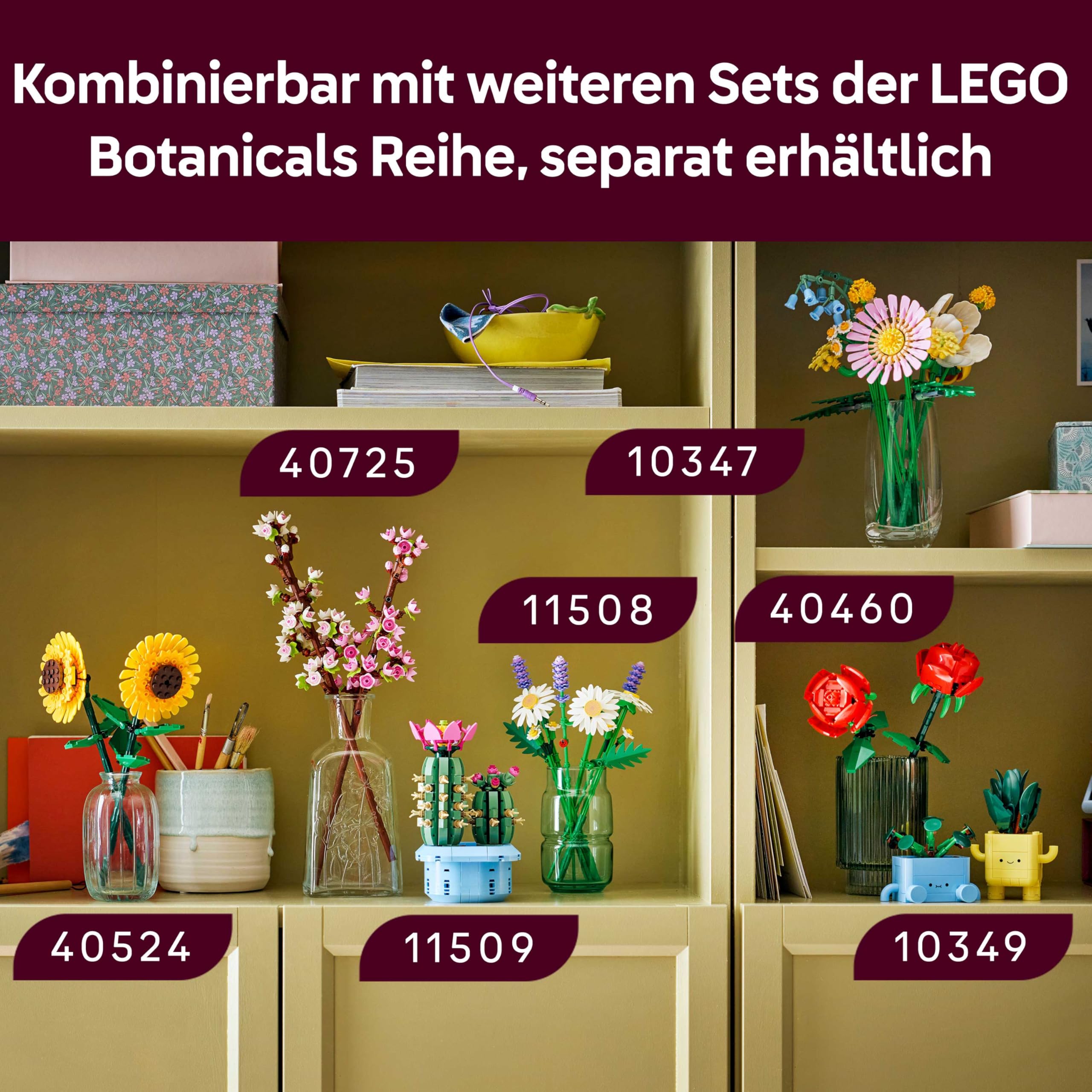 LEGO Botanicals Blühender Kaktus - Set mit Kunstpflanze mit 2 Kakteen & künstlichen Blüten - DIY Deko - Geschenkidee zum Geburtstag für Mädchen ab 9 Jahren & Erwachsene Pflanzenliebhaber - 11509 7