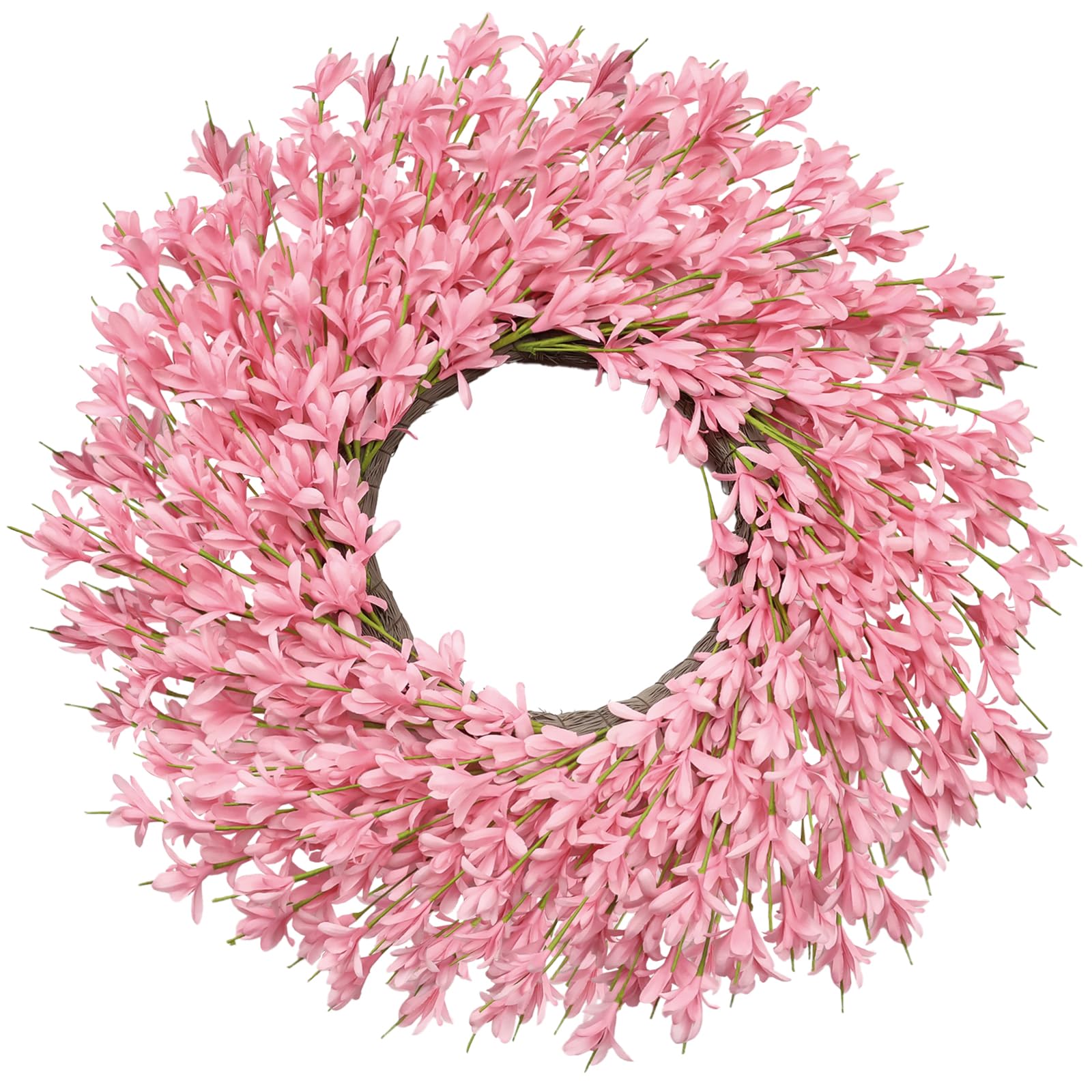 Photo 1 of 26 Inch Spring Wreaths for Front Door Large Valentines Spring Door Wreath Easter Wild Floral Summer Wreaths Outside All Season for Farmhouse Porch Wall Wedding Living Room Home Decor(Pink)