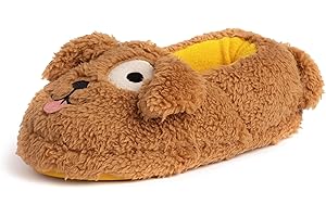 Dearfoams unisex-child Kids Toddlers Whimsical Animal Critter Washable Slipper