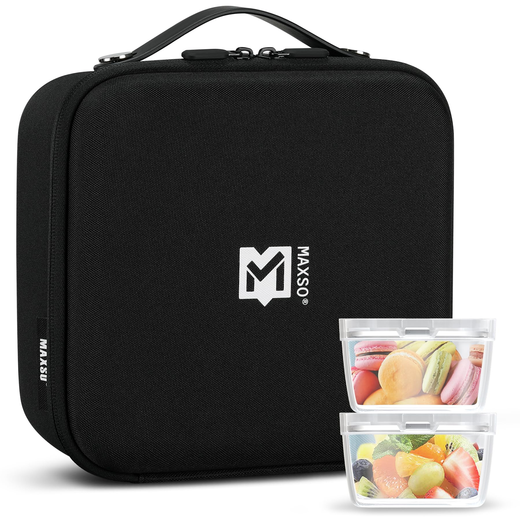 Photo 1 of Insulated Lunch Bag for Kids Adult, Small Lunch Box for School Office Work, Triple Layers Insulation Keep Warm Cold Lunch Container Box, Hard Lunch Tote Bag (Black)