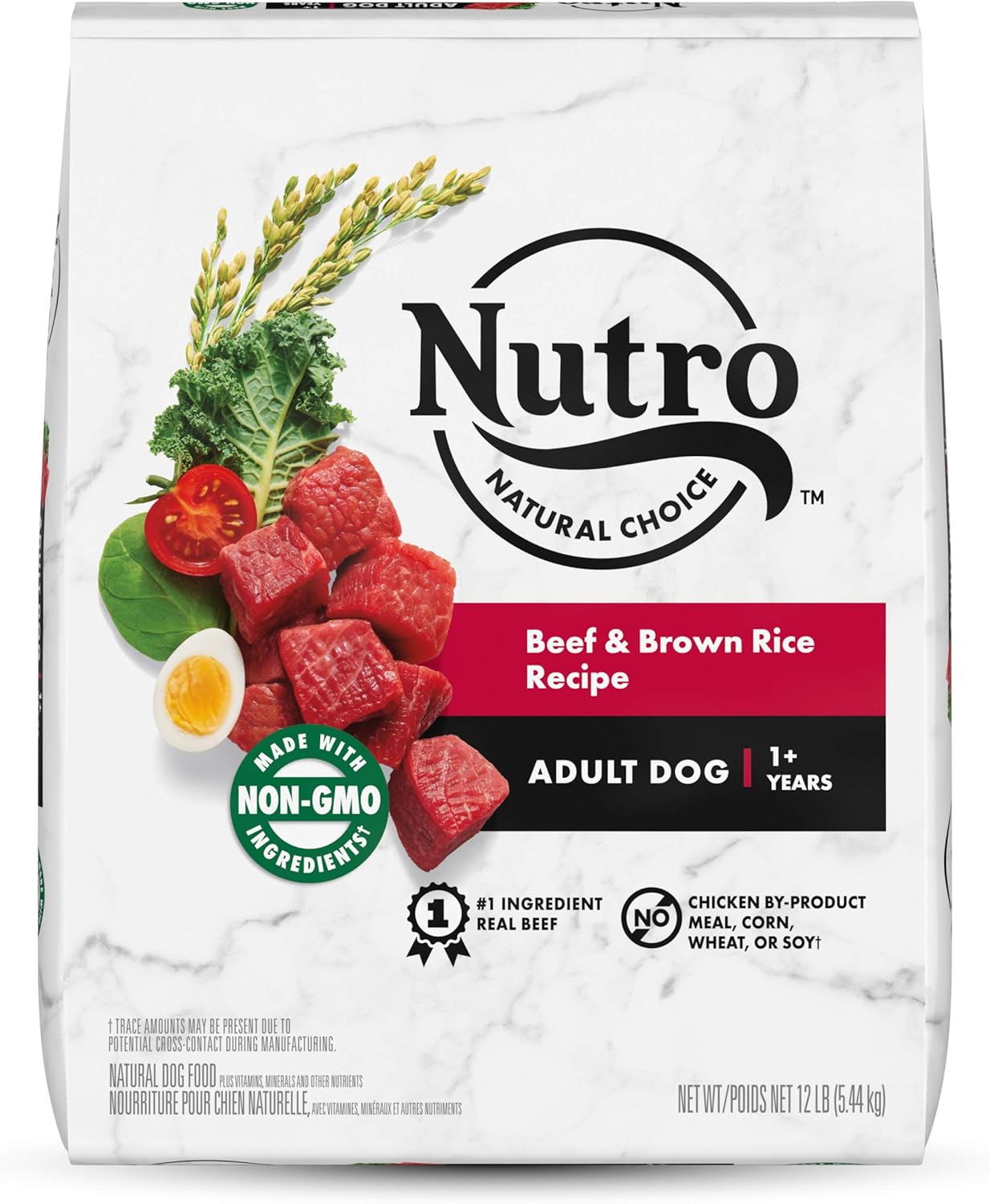 NUTRO Natural Choice Adult Dry Dog Food, Beef & Brown Rice Recipe Dog Kibble, 12 lb. Bag