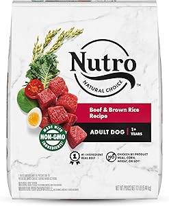 NUTRO Natural Choice Adult Dry Dog Food, Beef & Brown Rice Recipe Dog Kibble, 12 lb. Bag