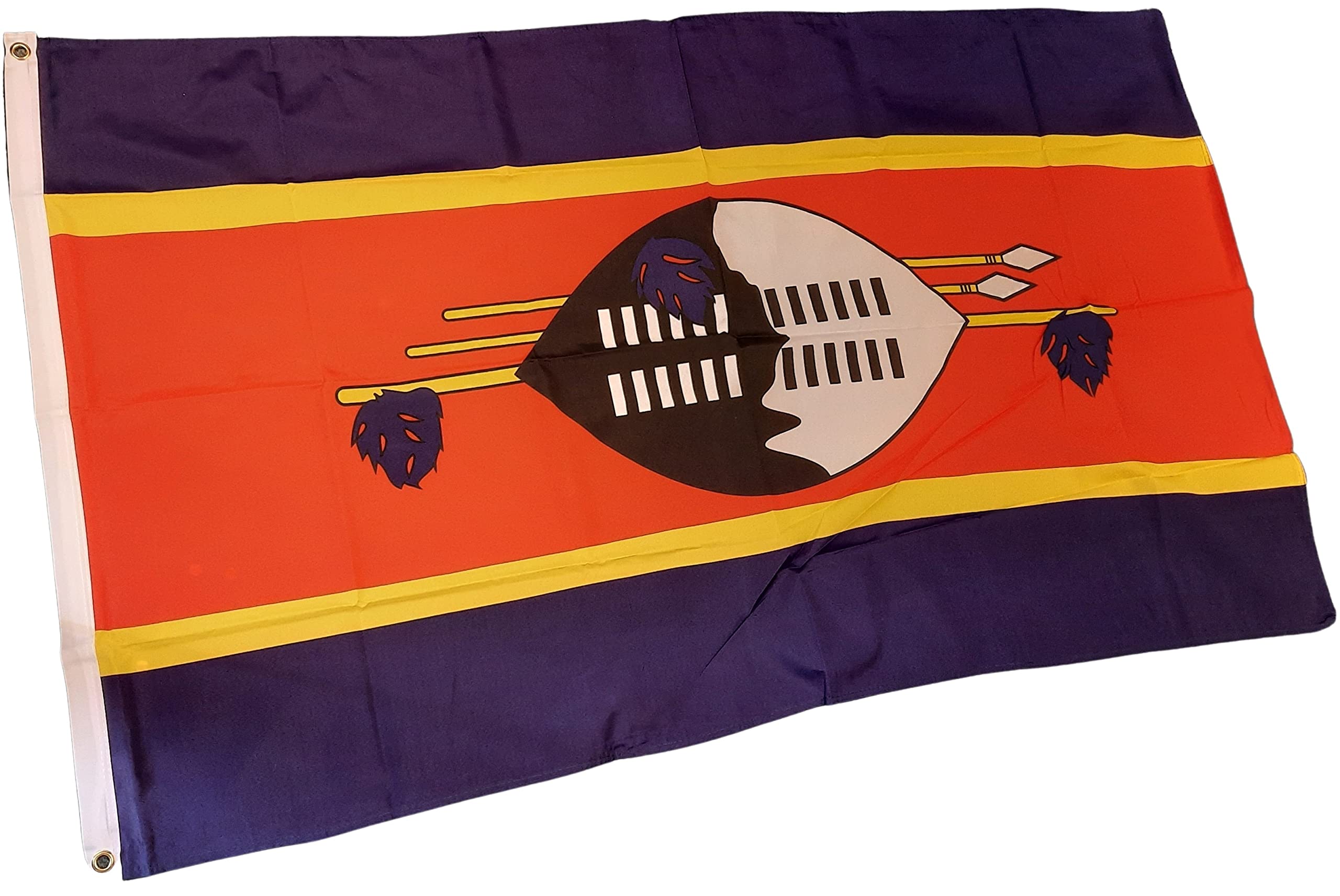NWFlags Swaziland Flag 5ft x 3ft 75d Premium Polyester Suitable For Flagpoles | Strong Polyester 5x3 foot material Eswatini flag with Eyelets