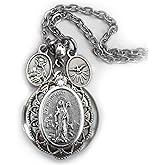 St. Bridget of Ireland Locket Necklace, Patron Saint Confirmation Gift, Catholic Devotion Jewelry Gift