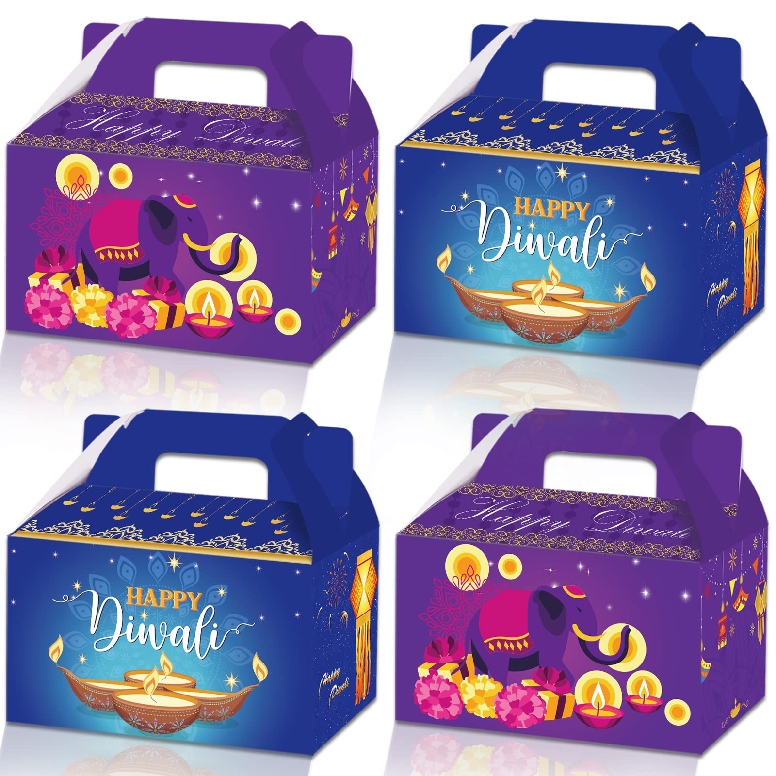 Photo 1 of 14 Packs Diwali Party Gift Box-Diwali Party Decorative Gift Bags Snacks Candy Bags Kids Party Supplies