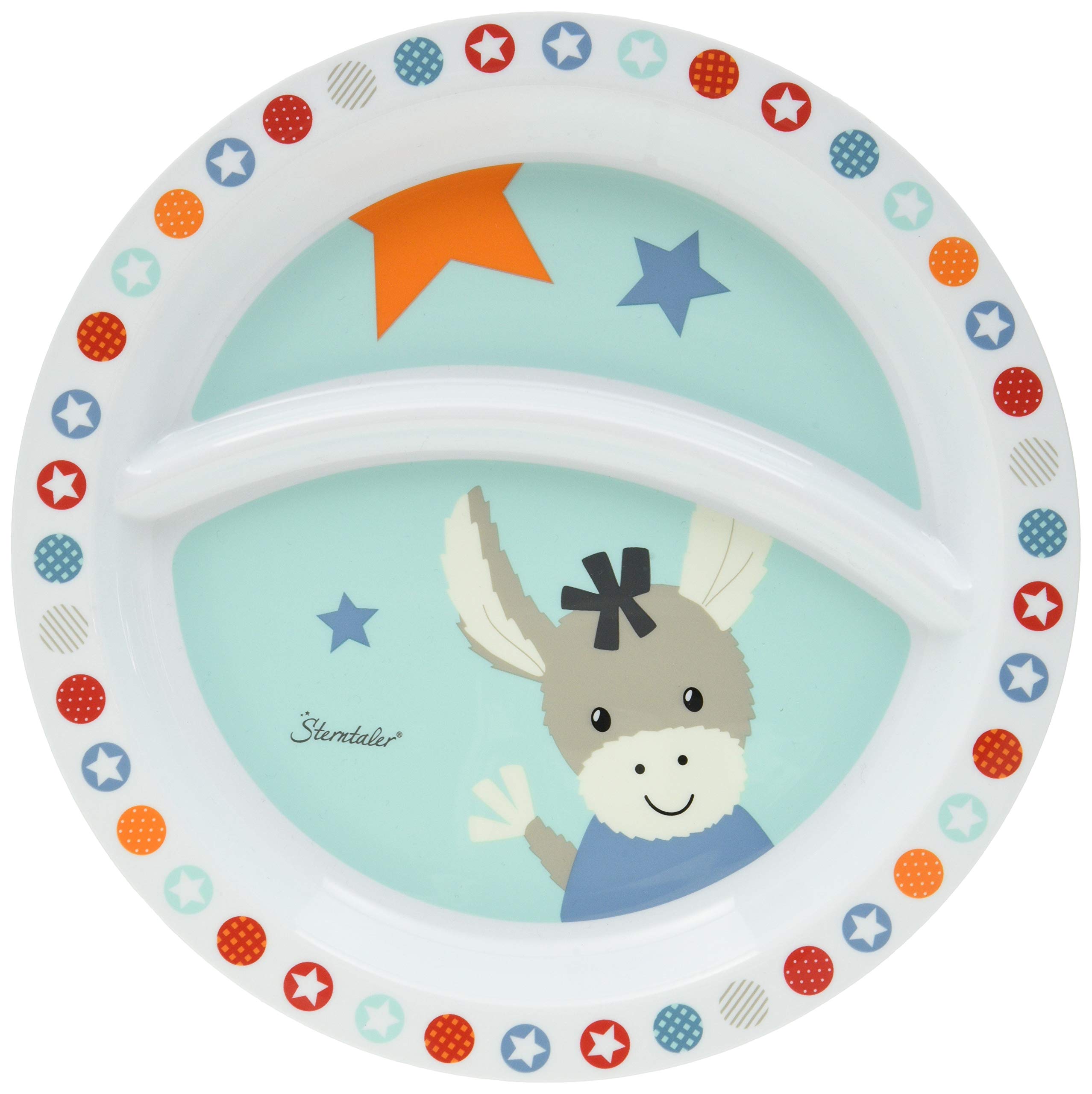 Sterntaler Emmi Donkey Baby Plate, Age 6 Months, Light Blue/Multicoloured