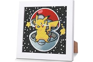 KOJEFCV Cartoon Diamond Art Painting Kits for Kids with Frame,Cartoon Diamond Art for Kids Ages 4-8-12,Easy Gem Kit Kid with Beautiful Package for Gift Home Wall Decor(7x7inch)