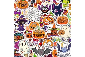 IMARISHA Halloween Stickers for Kids - 100Pcs Cute Halloween Decorations Party Favors Stickers for Water Bottle, Non-Repeating Tear-Resistant Waterproof Vinyl Decor Indoor, Reusable Residue-Free Sticker